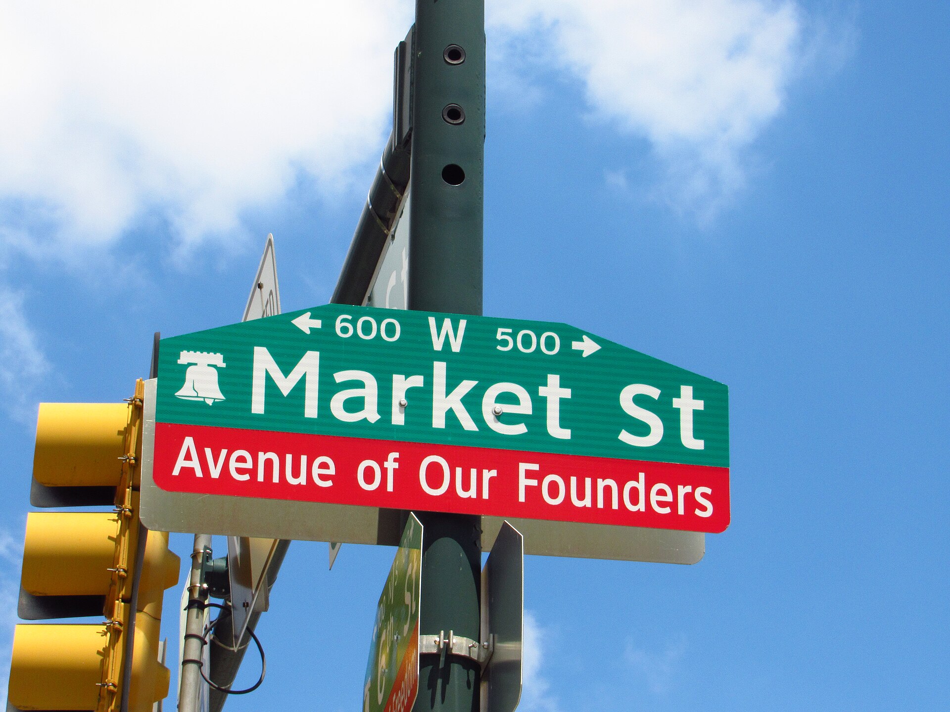 A Market Street sign in Philadelphia